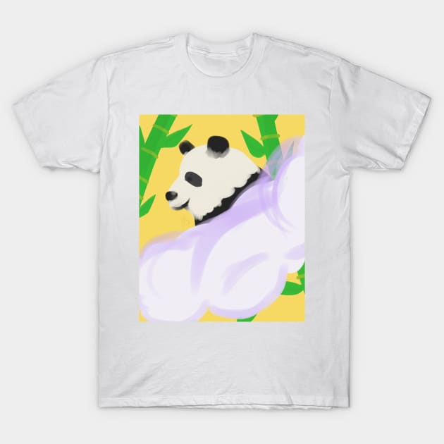 Panda in a Purple Cloud by Yuuki G T-Shirt by Yuuki G.